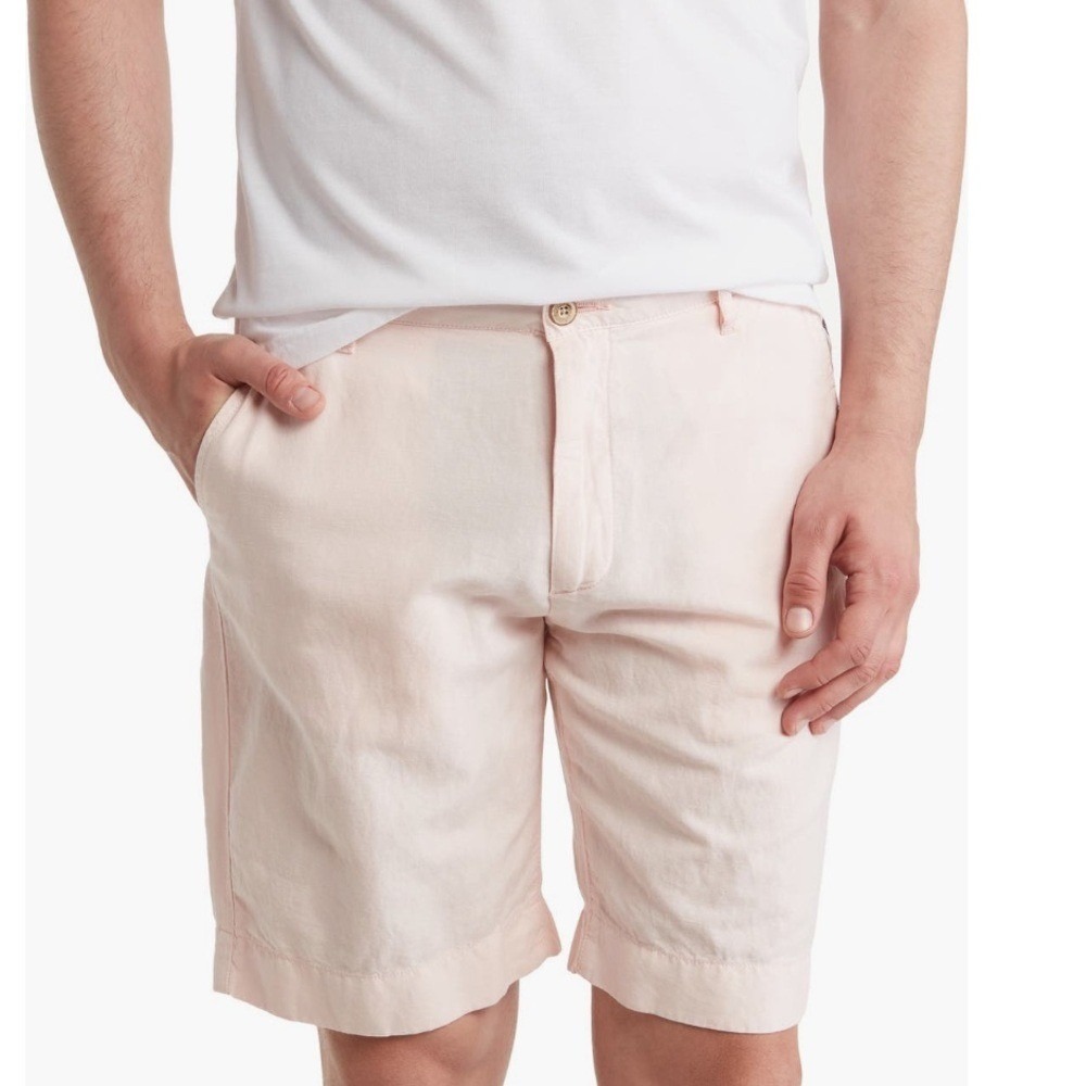 Faherty Malibu Linen & Cotton Chino Shorts, Size 40 Waist,  Summer Pink,‎ NWT